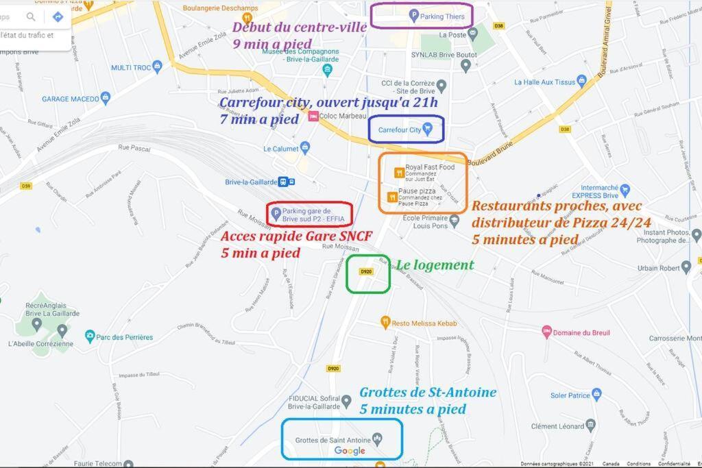Logement A Brive Avec Terrasse Et Climatisation - Pres De La Gare Et Du Centre-Ville - Wifi Et Stationnement Gratuit Esterno foto